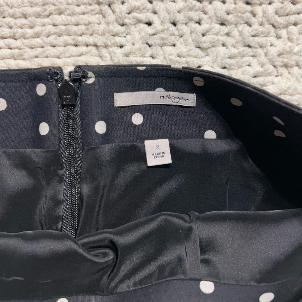 Halogen Black and White Polka Dot Mini Skirt